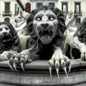 Découvrez l'histoire et la signification de la statue des quatre lions sur la Piazza dei Martiri à Naples